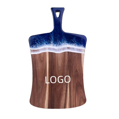 Resin Accent Acacia Serving Board with Handle