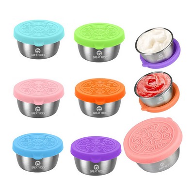 1.3 oz. 304 Stainless Steel With Multi-color Optional Silicone Lid Dipping Bowl