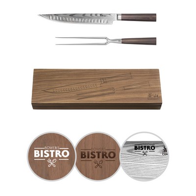 Cangshan 2-Piece Maya Series Carving Set w/Walnut Box