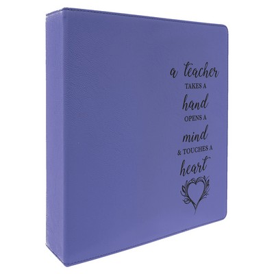 Purple/Black Leatherette 3 Ring Binder w/2" Slant D Rings