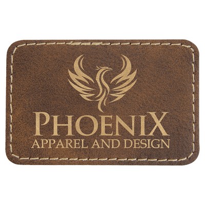 Rectangle Leatherette Patch with Adhesive