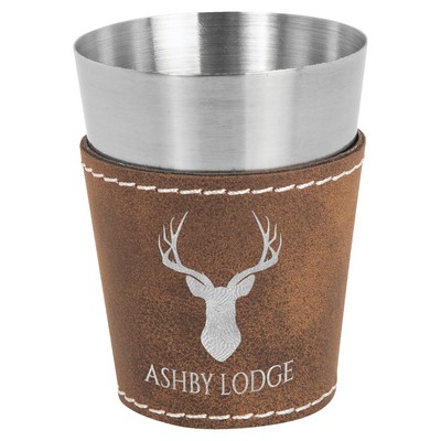 2 oz. Leatherette & Stainless Steel Shot Glass