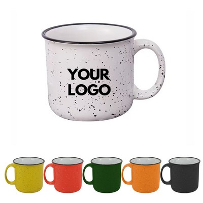 15oz Custom Ceramic Coffee Mug Porcelain Tea Cup w/Large Handle