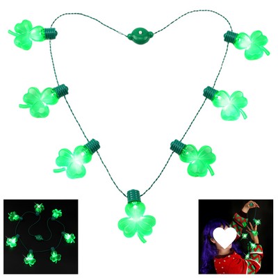 Led Light-Emitting Trefoil Decoration Necklace