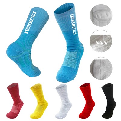 Breathable Anti-Slip Thick Towe Athletic Basketball Crew Socks