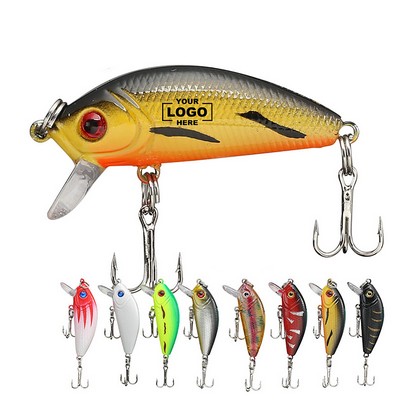 Compact ABS Fishing Lure with Triple Hooks.