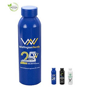 "STREAMLINER" 22 OZ Recycled Aluminum Bottle With Screw-On Lid