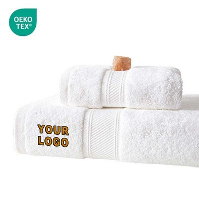 16s Flat Woven Hotel Cotton White Towel Set - 3 Pieces