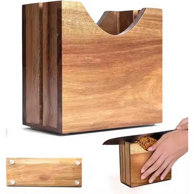 Adjustable Wooden Bread Slicer with Removable Inserts