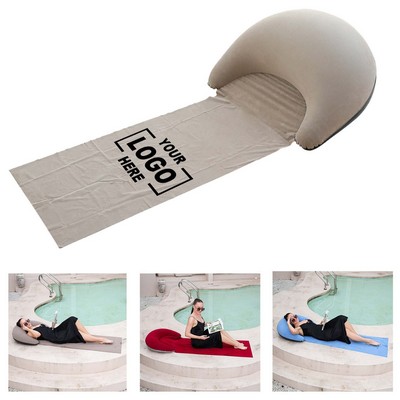 Inflatable Headrest Beach Mat.
