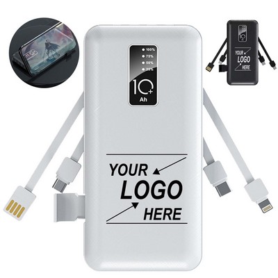 10,000mAh Fast Charging Power Bank with Mobile Phone Holder.