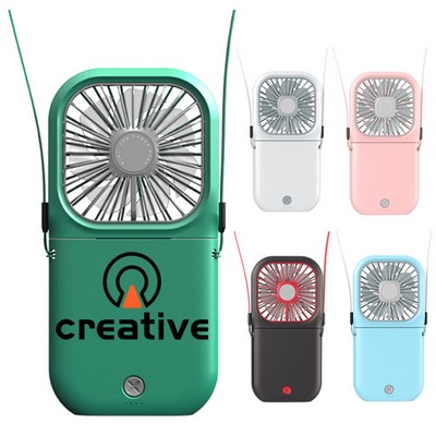 Portable Necklace Rechargeable Fan With Stand