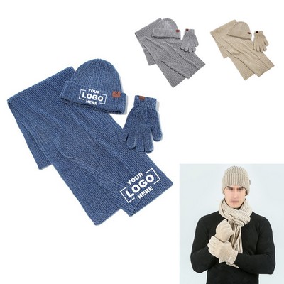 3 in 1 Winter Hat Gloves Scarf Winter Set