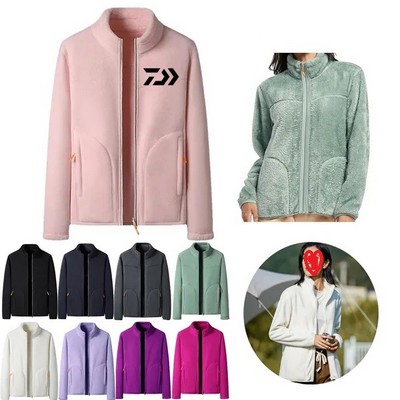Women's Full Zip Soft Polar Fleece Sherpa Jacket