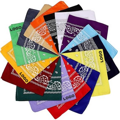Versatile Polyester Paisley Multi-Use Bandanas with Head Wrap Scarf and Wristband for Adults