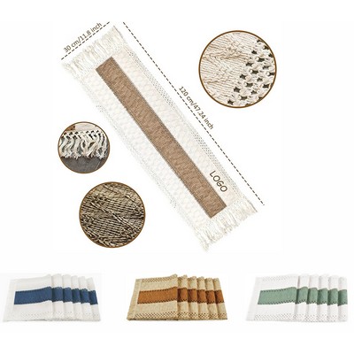 47" Home Decoration Table Runner With Tassels