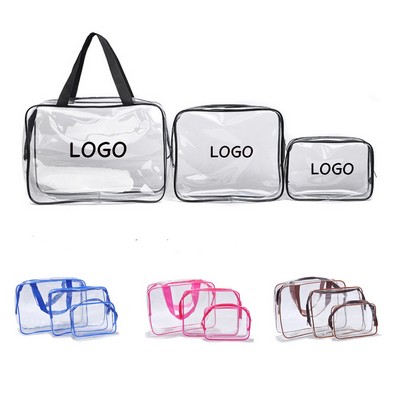 PVC Transparent Cosmetic Bag 3Pcs Set Combo