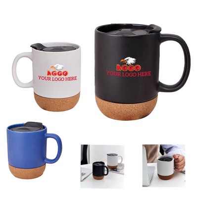 12 oz Cork-Base Ceramic Mug