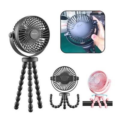 Flexible Tripod Rechargeable Clip Fan