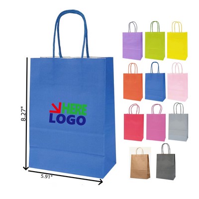 8.3x6 Inches Kraft Paper Bags with Handle