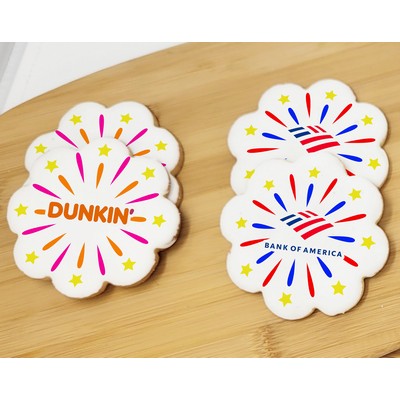 4" Fireworks Shaped Logo Sugar Cookie