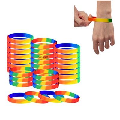 Rainbow Silicone Wristbands