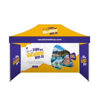 15' Aluminum Canopy Tent - Frame+Topper+Double Sided full Backwall+Sidewalls)