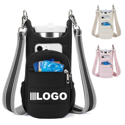 Water Bottle Holder With Strap Crossbody Bag