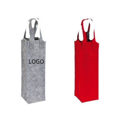 Reusable Single Bottle Felt Wine Bag