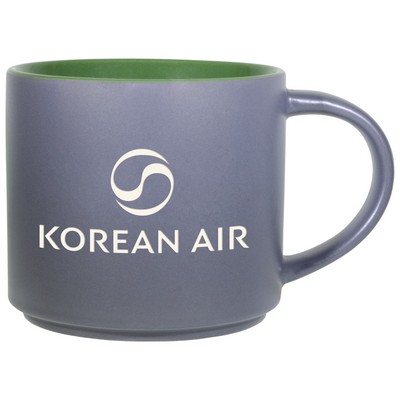 16 Oz. Gray Norwich Stacking Two-Tone/Green interior mug