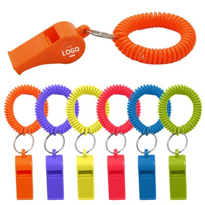 Coil Plastic whistle With Keychain MOQ100