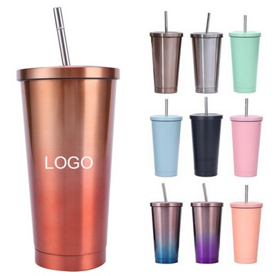 17oz Metallic Coffee Tumbler Insulated Metal Cup