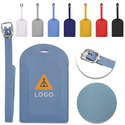 PU Leather Luggage Tags Name ID Labels Protection