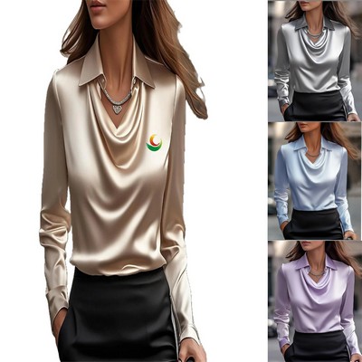Women's Satin Blouse Shirt
