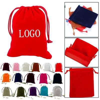 3.9" x 5.5" Velvet Drawstring Pouch