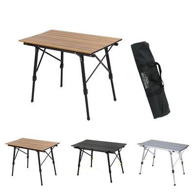 Aluminum Folding Camping Table with Telescoping Leg