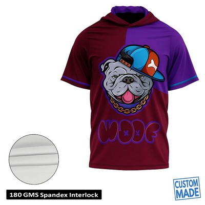 Spandex Interlock Short Sleeve Hooded T-Shirt