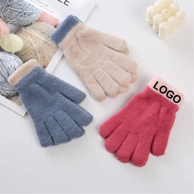 Children's Knitted Thick Gloves