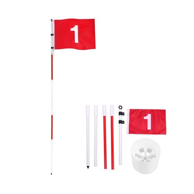 Golf Flag and Hole Cup with Detachable Flagstick