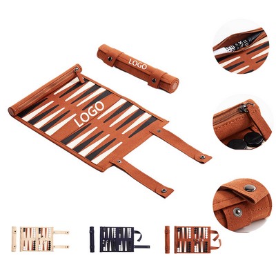 Roll-up PU Leather Backgammon Board