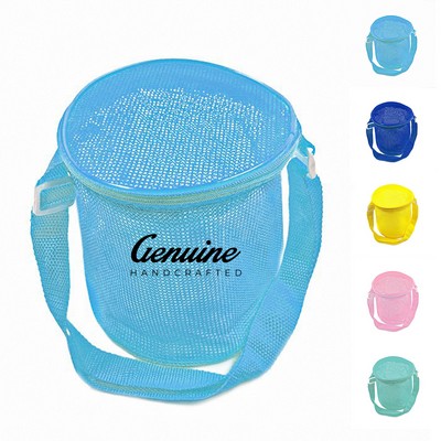 Seashell Nylon Mesh Round Beach Bag