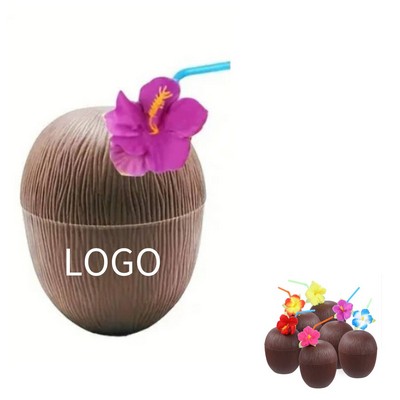 Hawaiian-Themed Party Cups Coconut Design