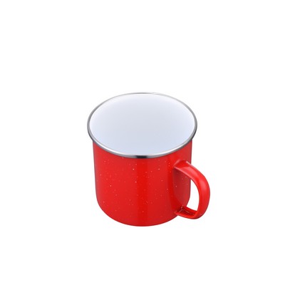 Endura 18 oz Red Enamel Mug with SS Rim