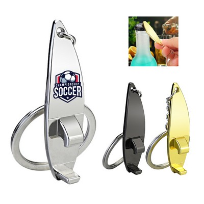 Surfboard Style Beer Opener Keychain