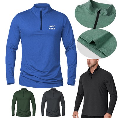 Men's Breathable Workout Shirt Quick-Dry Long Sleeve Running Top Sports Sweatshirt