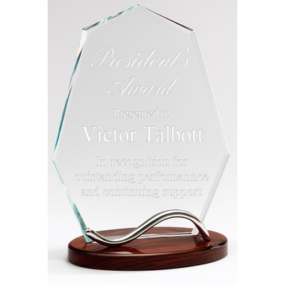 Sterling Crest Crystal Award , 7 1/2"H