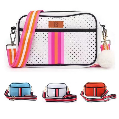 Zippered Neoprene Crossbody Bag w/ Adjustable Strap
