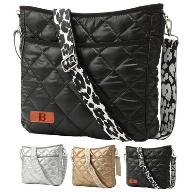 Lightweight Quilted Puffer Nylon Crossbody Bag