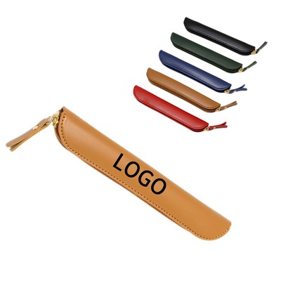 Leather Zipper Pencil Case