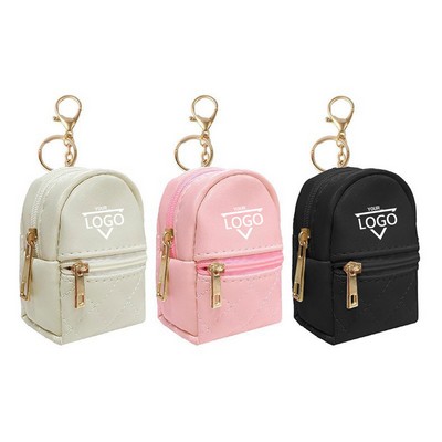 PU Leather Small Backpack Keychain